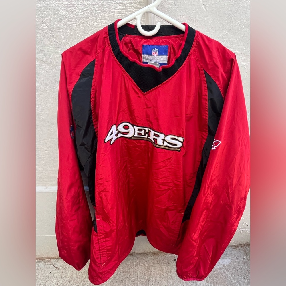 VTG Reebok NFL Team Apparel San Francisco 49ers Pullover Windbreaker Men Size XL
